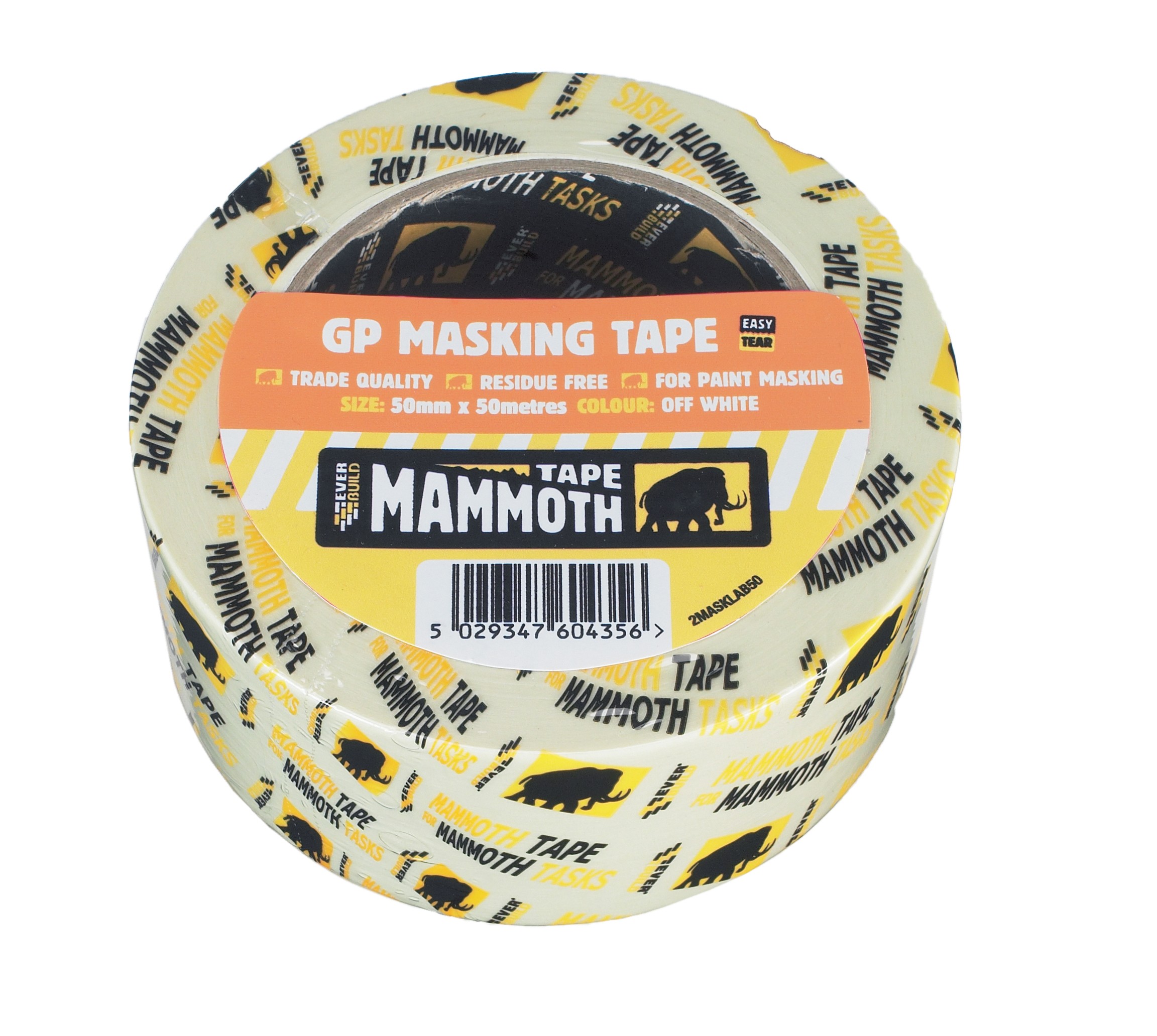 SikaEverbuild Mammoth GP Masking Tape 19mm x50m Off White [EVBMASKLA19]