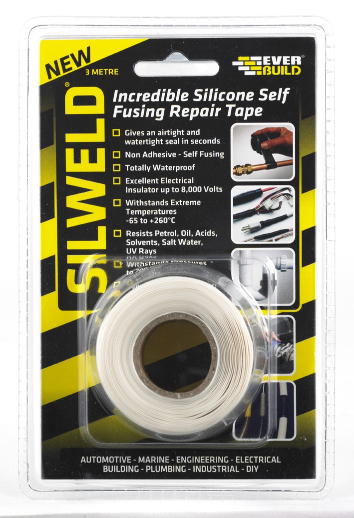SikaEverbuild Silweld Silicone Repair Tape Black 3m [EVBSILWELD3BK]