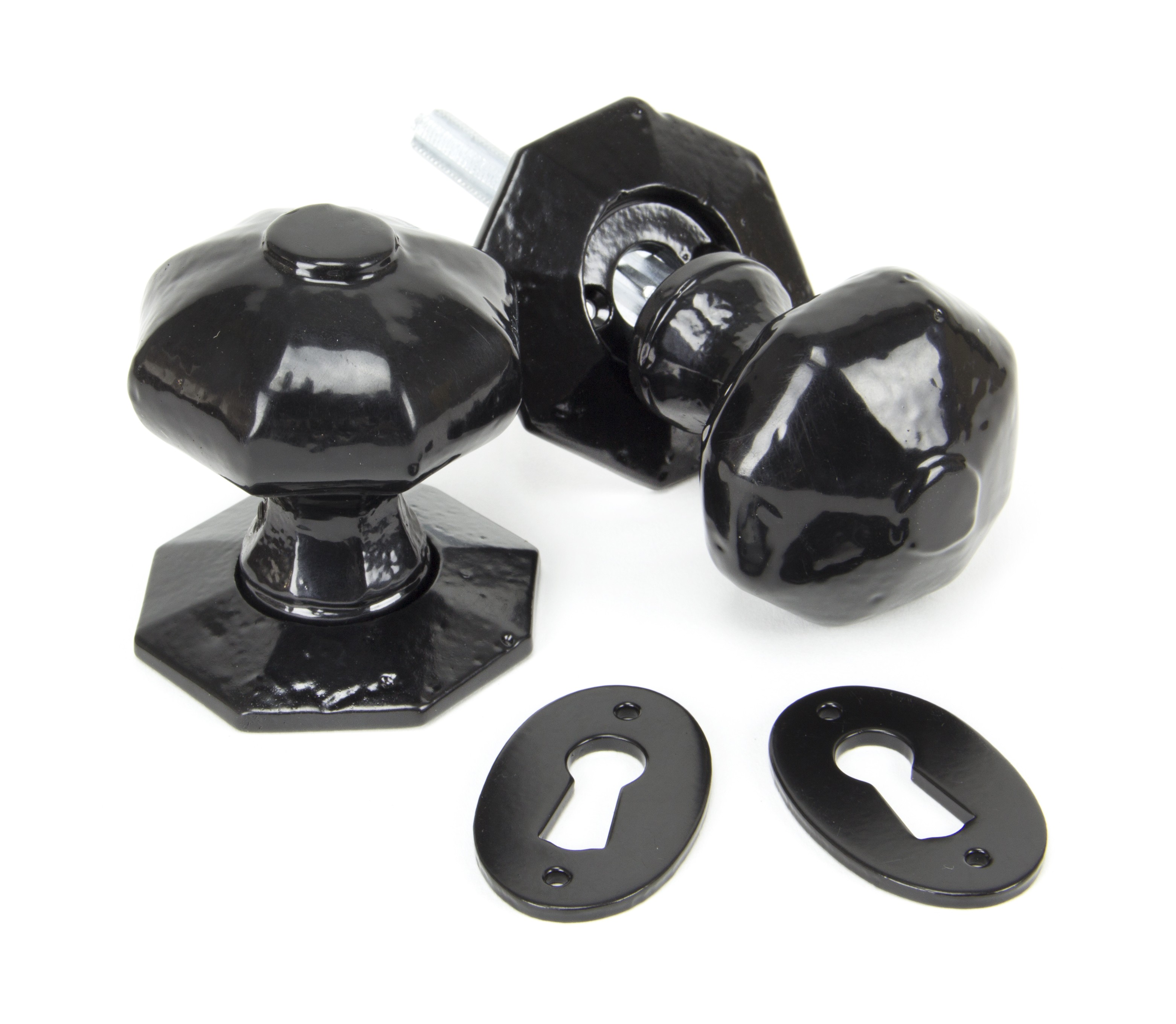 ANVIL - Black Octagonal Mortice/Rim Knob Set  Anvil33250