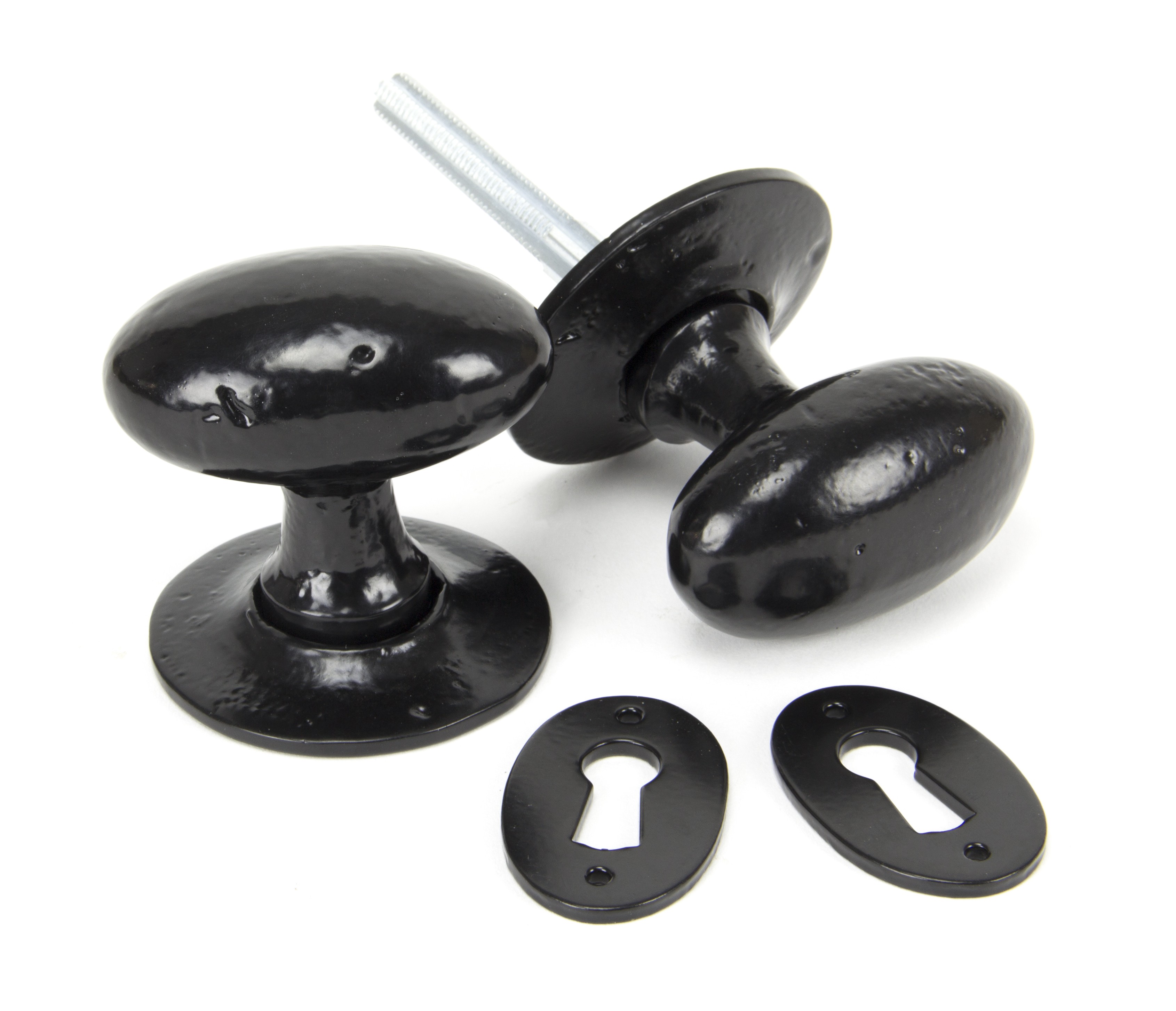 ANVIL - Black Oval Mortice/Rim Knob Set  Anvil33251