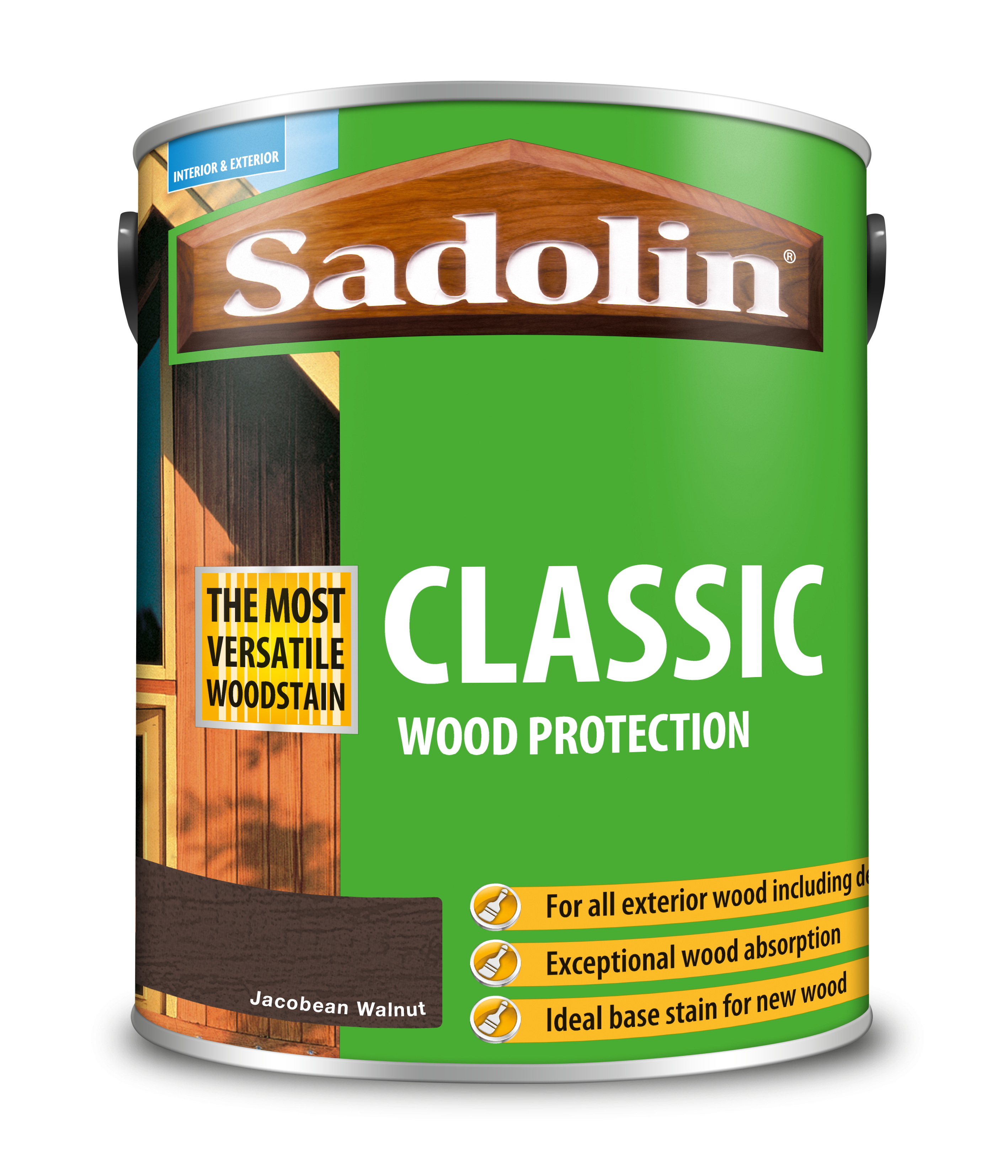 Sadolin Classic All Purpose Woodstain Jacobean Walnut 5L [MPPSPWC]  5028467