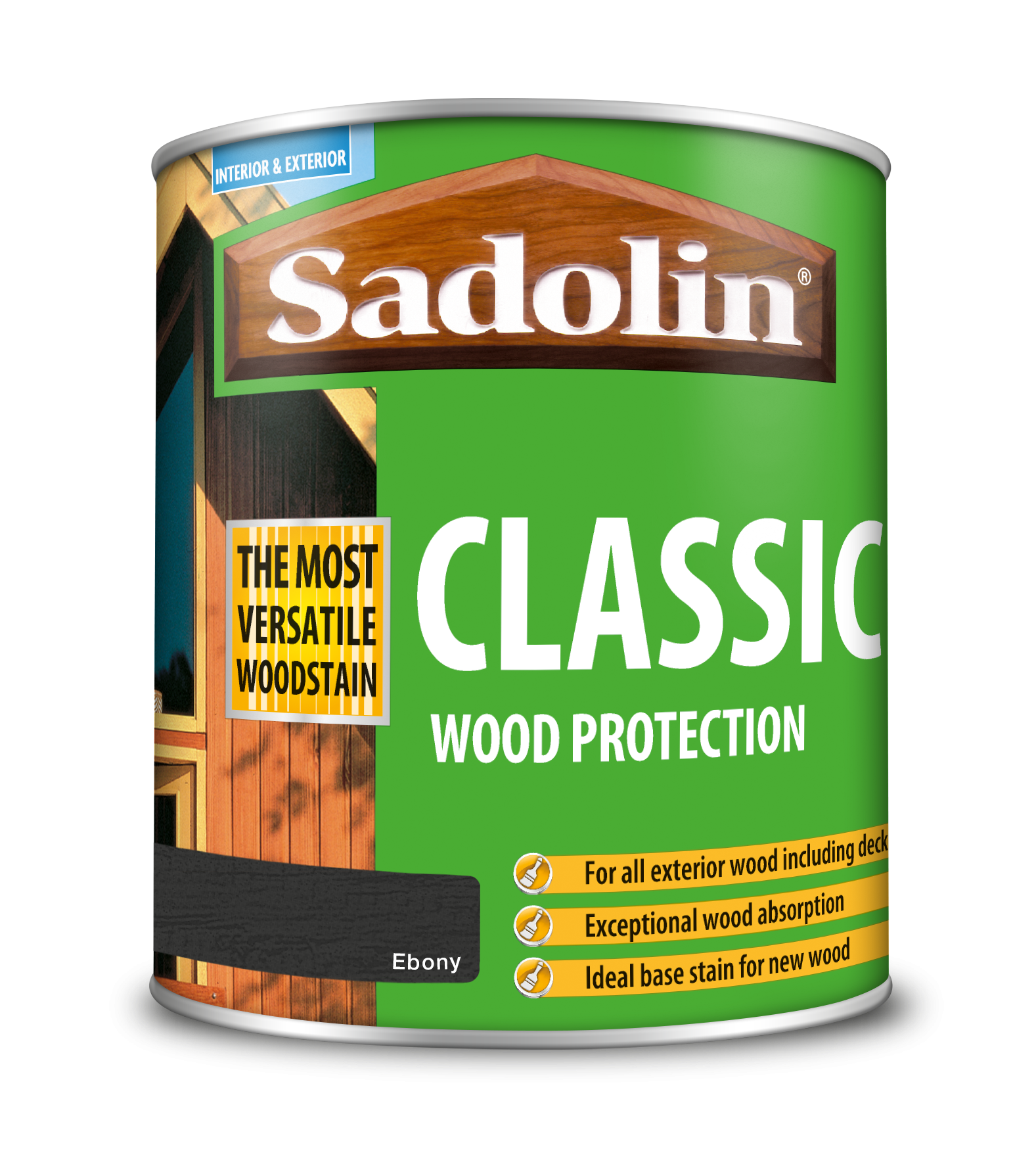 Sadolin Classic All Purpose Woodstain Ebony 1L [MPPSPEA]  5028470