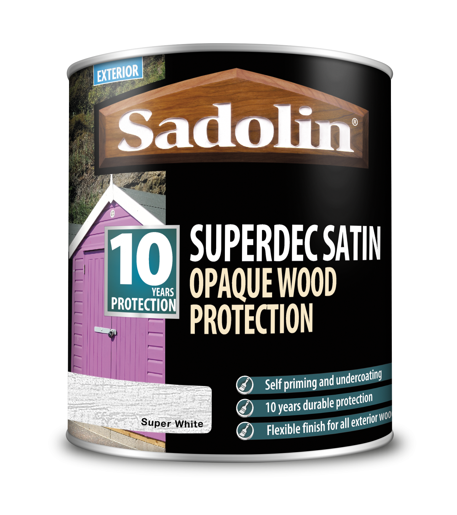 Sadolin Superdec Satin Opaque Wood Protection Super White 1L [MPPSSD1]  5028825