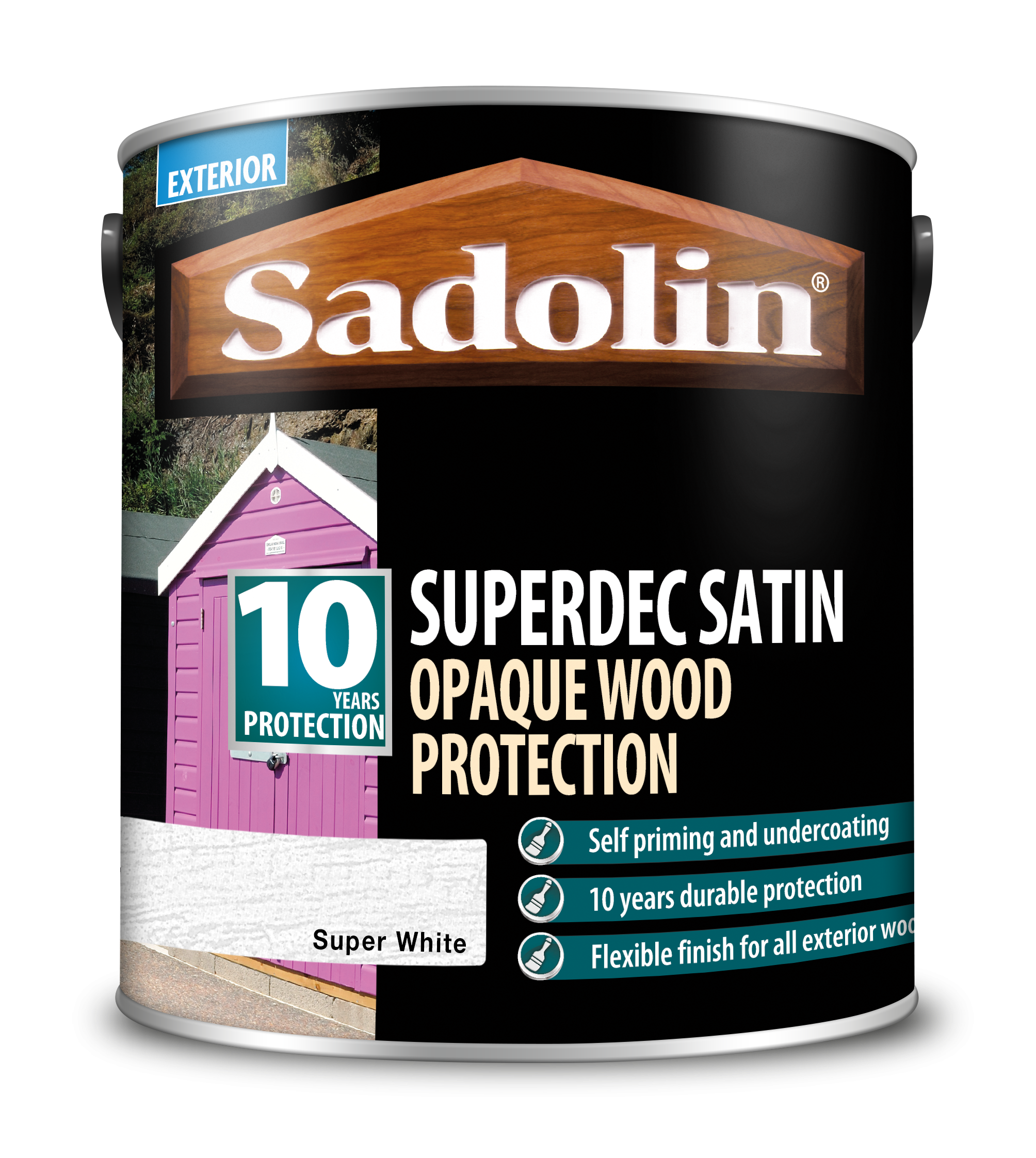 Sadolin Superdec Satin Opaque Wood Protection Super White 2.5L [MPPSSD2]  5028826