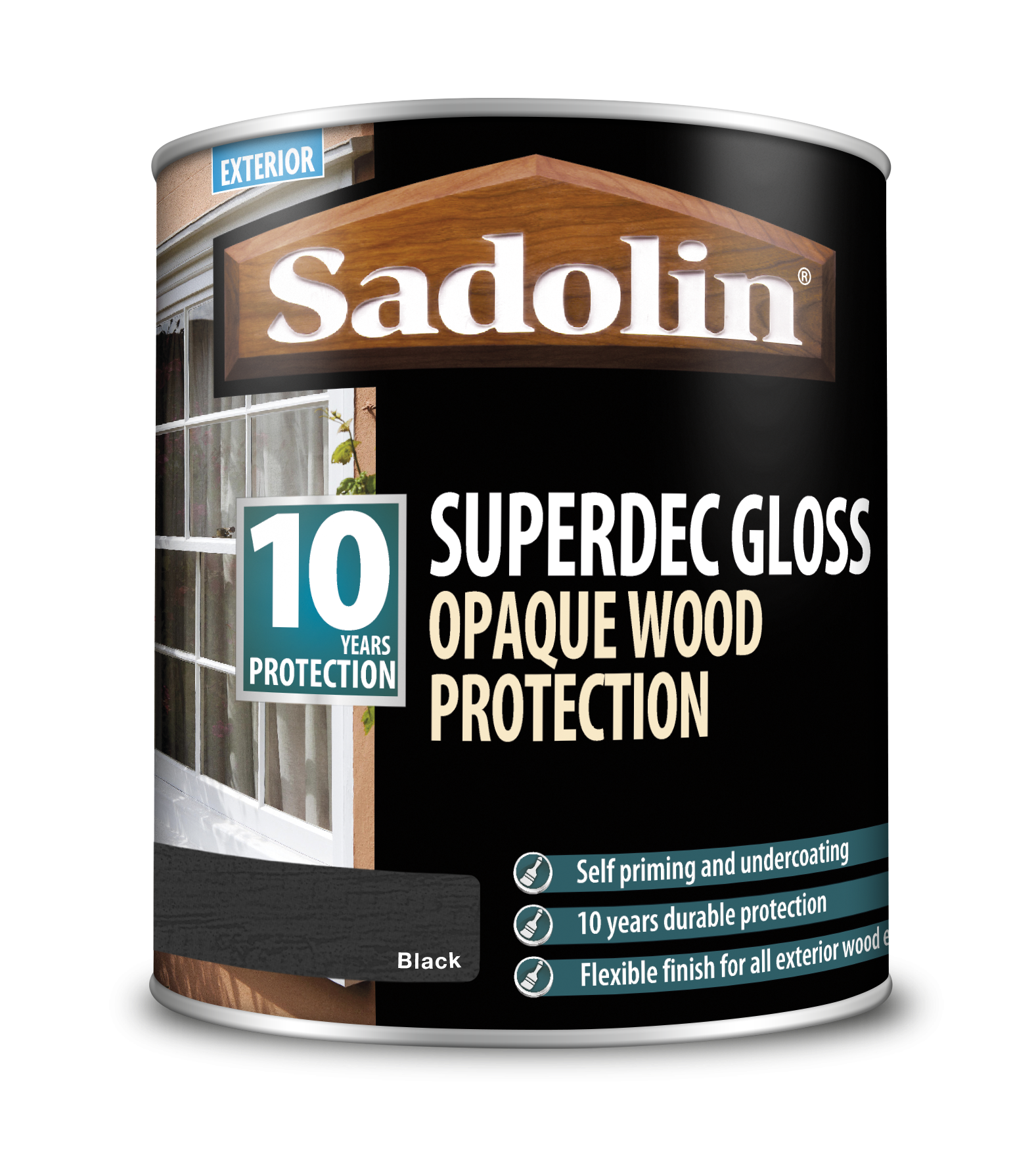 Sadolin Superdec Gloss Black 1L [MPPSSD7]  5028853