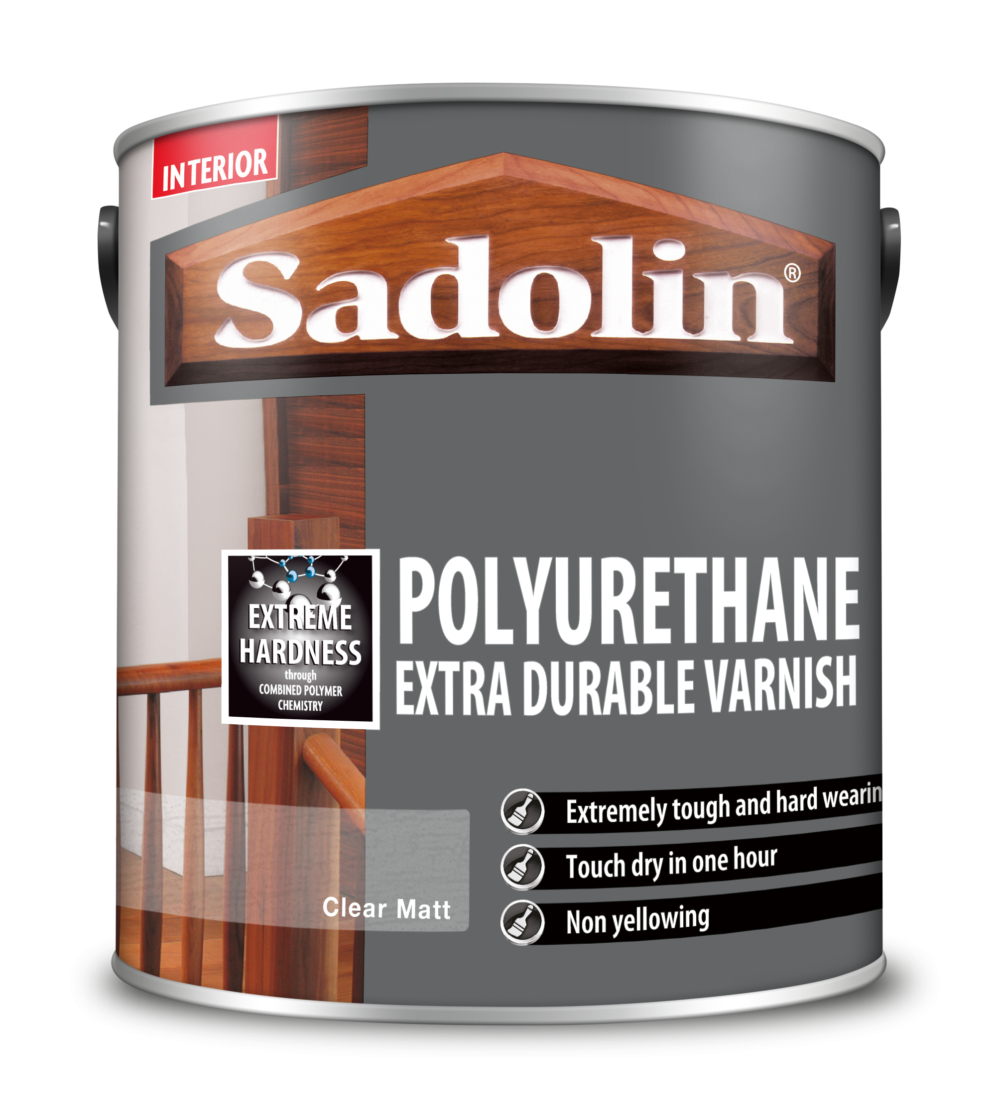 Sadolin Polyurethane Extra Durable Varnish Clear Matt 2.5L [MPPSSWN]  5038012