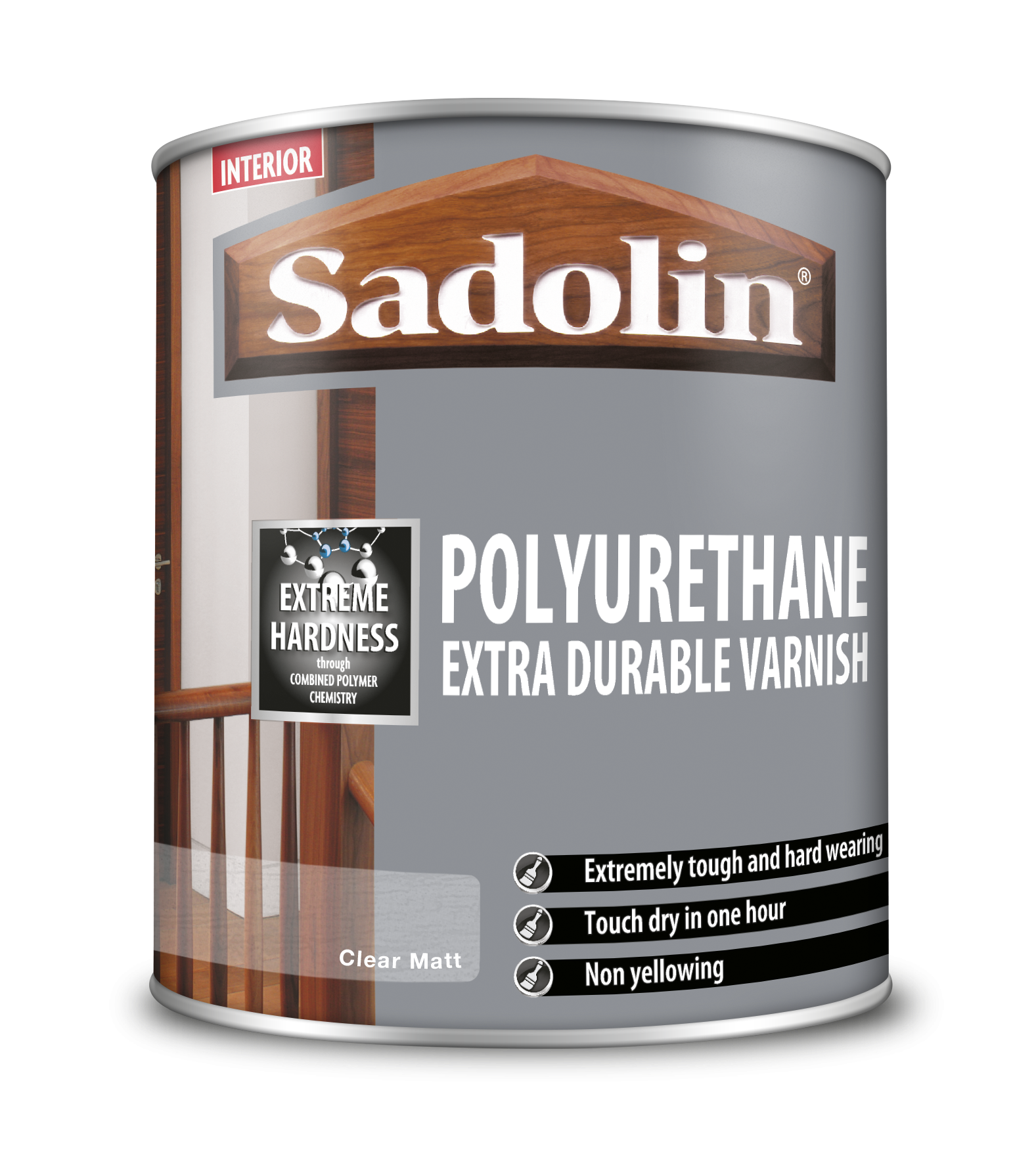 Sadolin Polyurethane Extra Durable Varnish Clear Matt 1L [MPPSSWM]  5038028