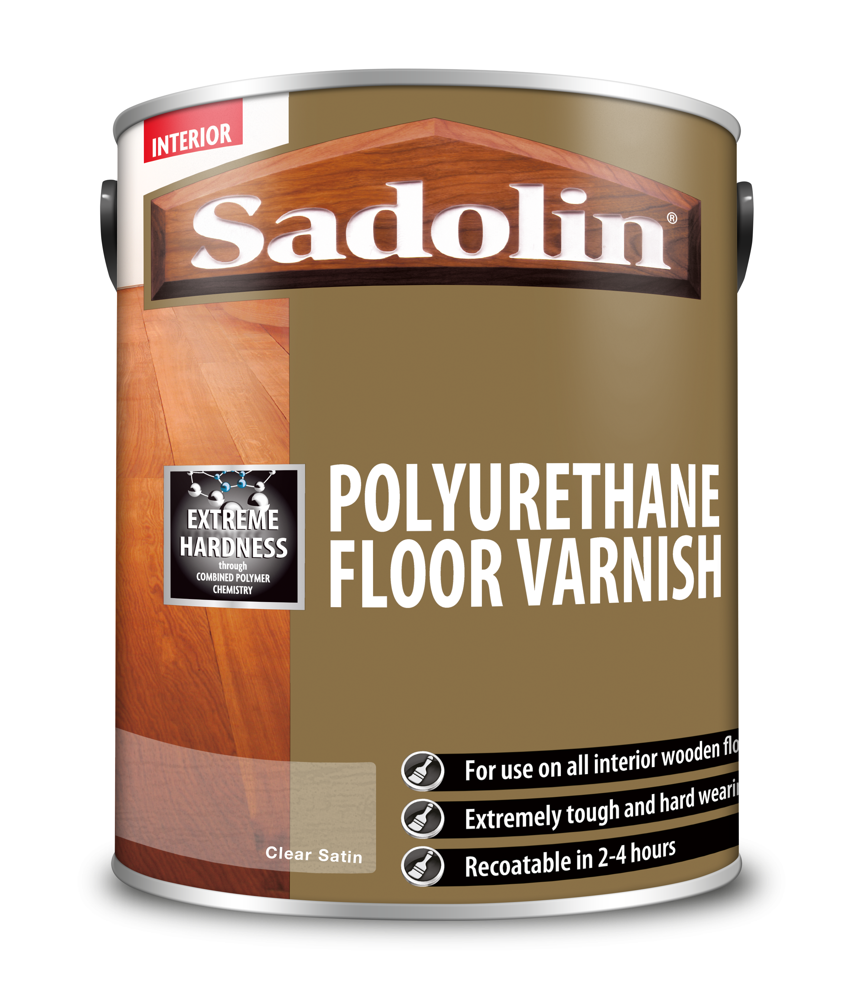 Sadolin Polyurethane Floor Varnish Clear Satin 5L [MPPSSVN]  5038036