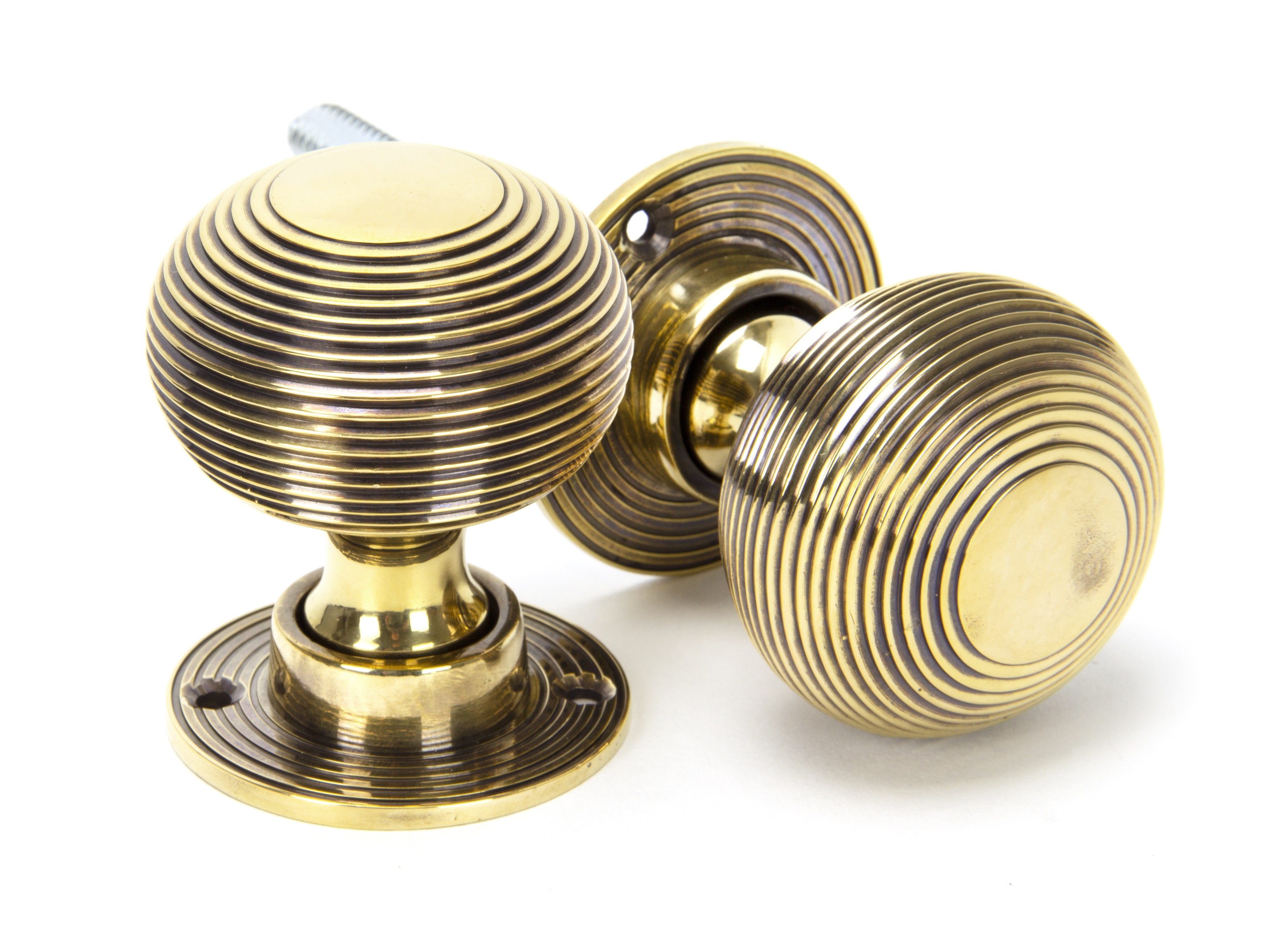 ANVIL - Aged Brass Beehive Mortice/Rim Knob Set  Anvil83633