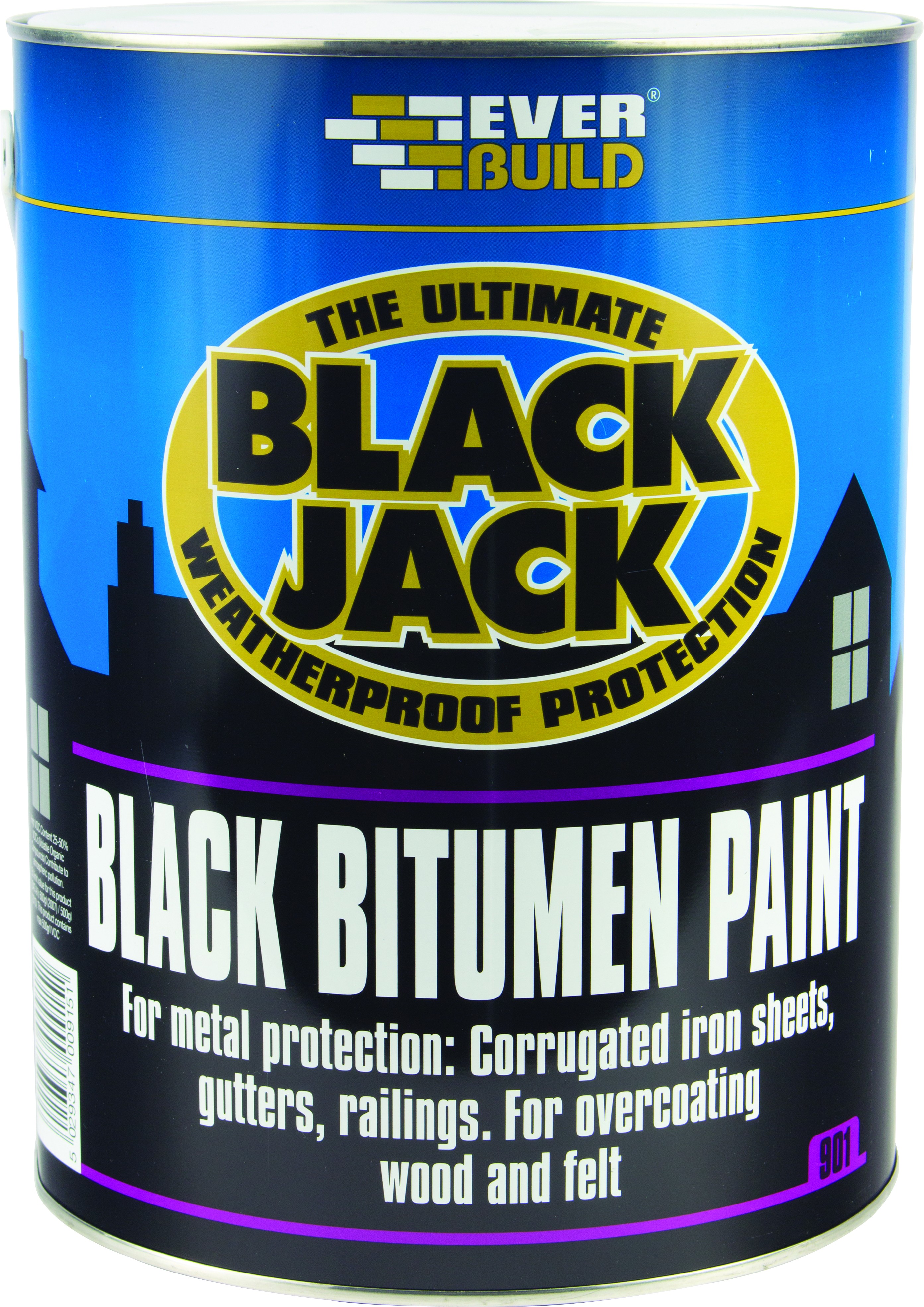 SikaEverbuild Black Jack 901 Bitumen Paint 2.5L Black [SIK90102]