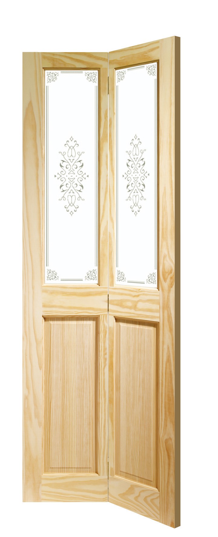 XL JOINERY DOORS -  GCPBFC30  Internal Clear Pine Victorian Bi-Fold with Campion Glass (30inch)  GCPBFC30