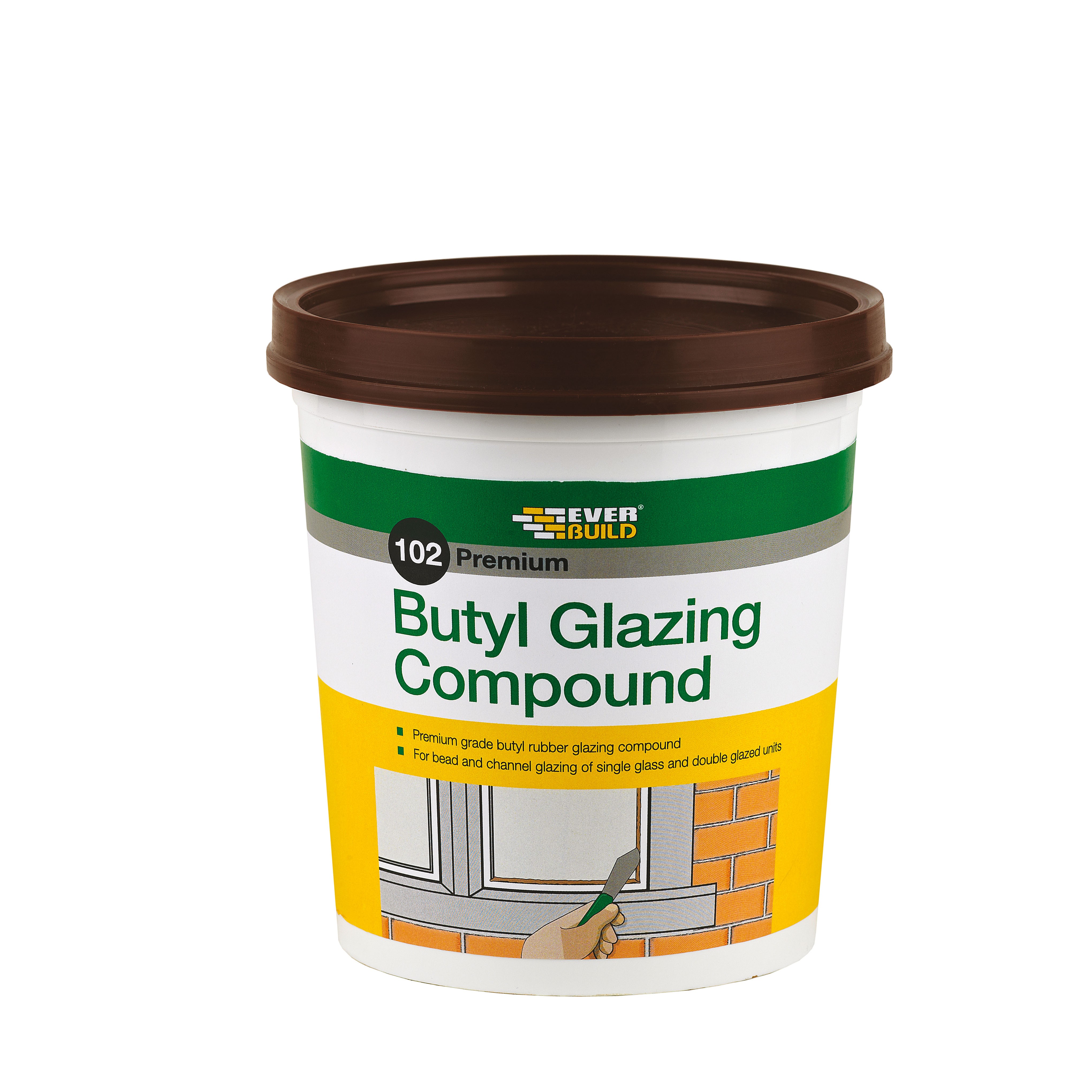 SikaEverbuild 102 Butyl Glazing Compound 2kg Brown [EVBUTGC2]