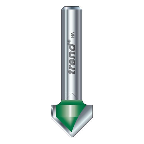 Trend C043X1/4TC  Chamfer V groove cutter 60 degrees OL 53mm shank 1/4  TRC043X14TC