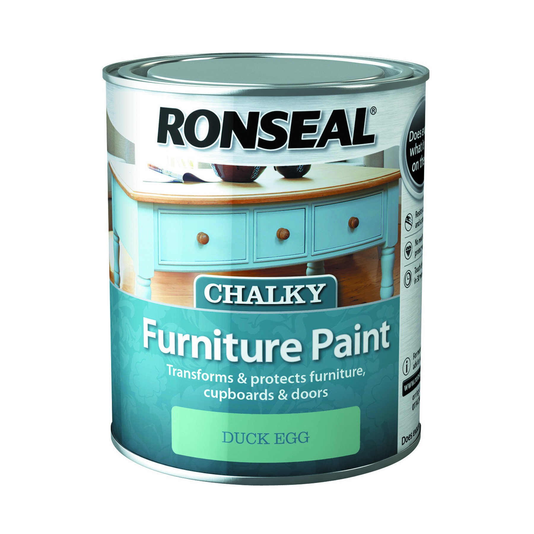 Ronseal Chalky Furniture Paint 750ml Country Cream [RGS37483]