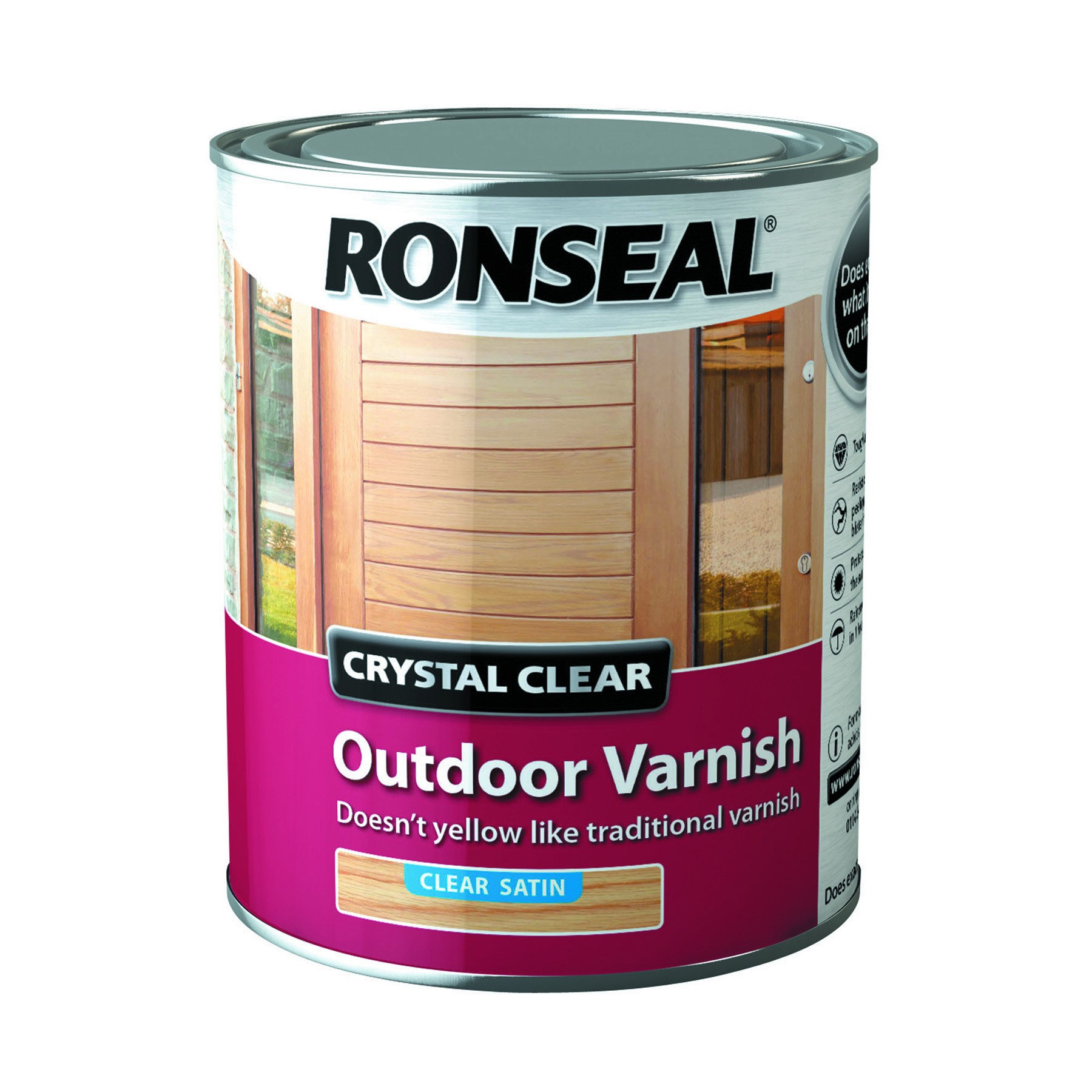 Ronseal Crystal Clear Outdoor Varnish 2.5L Matt [RONS37369]