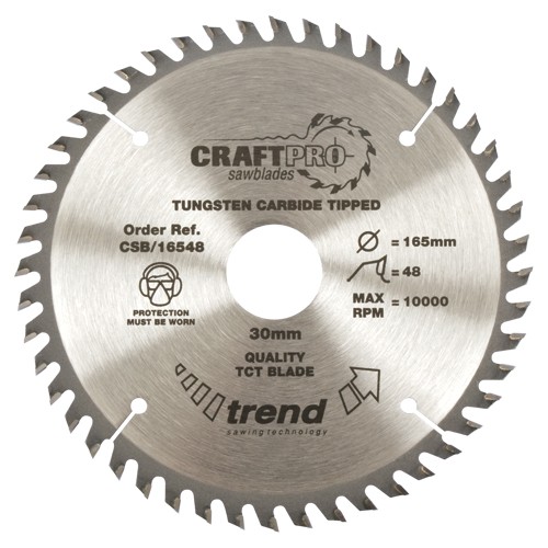 Trend CSB/16048  Craft saw blade 160mm x 48 teeth x 20mm   TRCSB16048