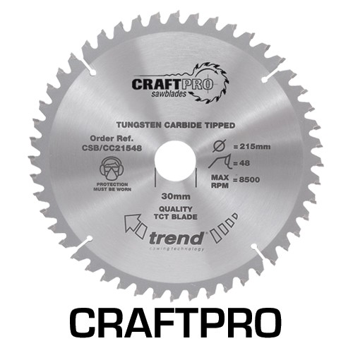 Trend CSB/CC21548  Craft saw blade crosscut 215mm x 48 teeth x 30mm   TRCSBCC21548
