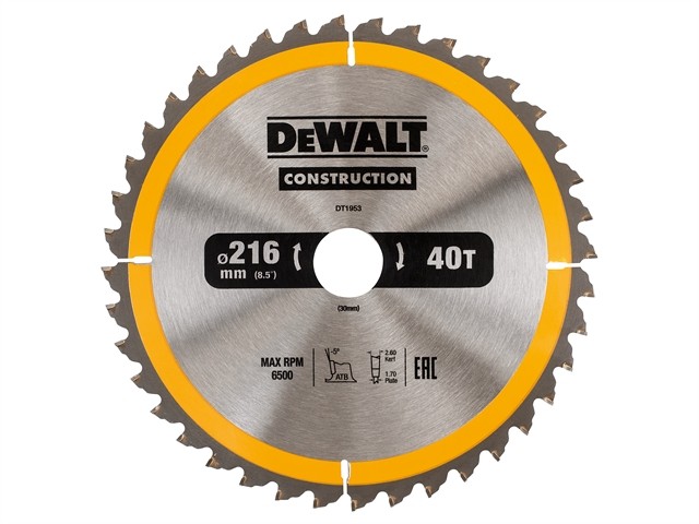 Stationary Construction Circular Saw Blade  DEWDT1953QZ