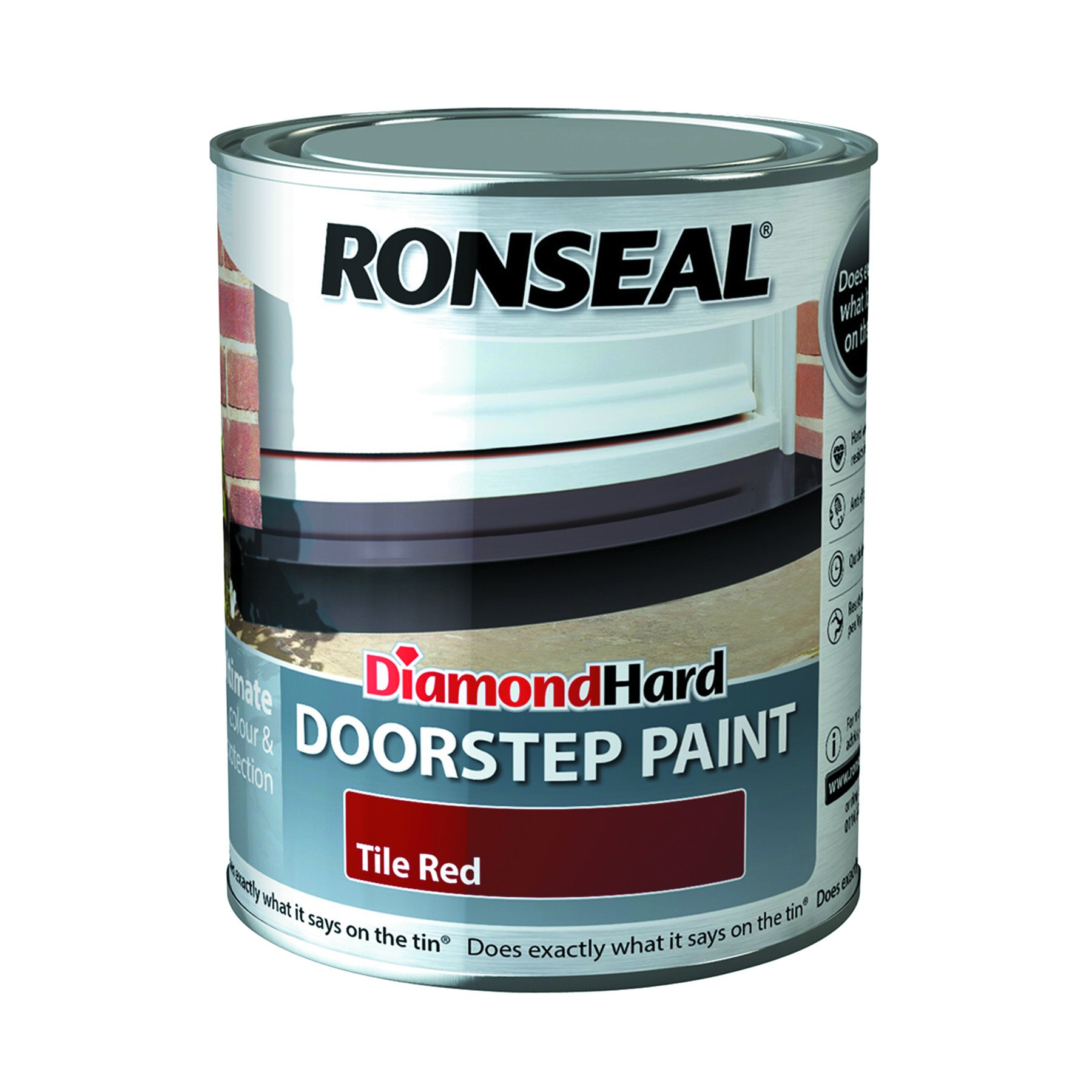 Ronseal Diamond Hard Doorstep Paint 250ml Tile Red [SRR36658]
