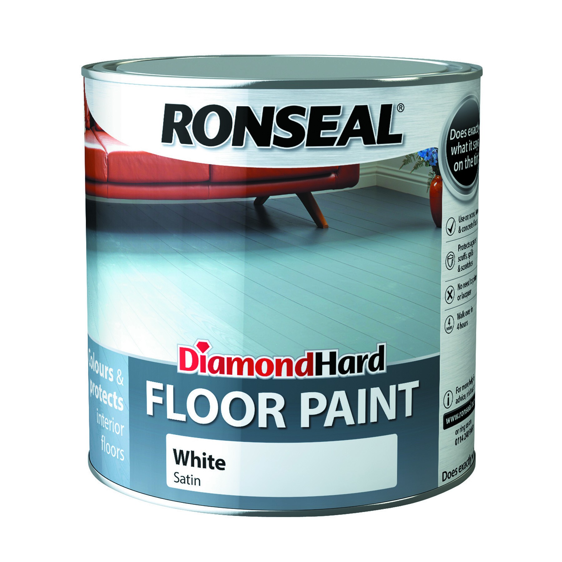 Ronseal Diamond Hard Floor Paint 2.5L Tile Red [SRR35754]