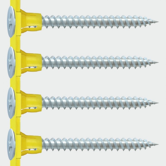 TIMco BZinc Plated Collated 3.5x42mm Fine Thread Screw -1000Pk  TIM45COLFS