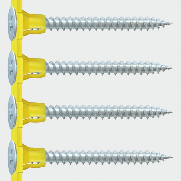 TIMco BZinc Plated Collated 3.5x42mm Fine Thread Screw -1000Pk  TIM45COLFS