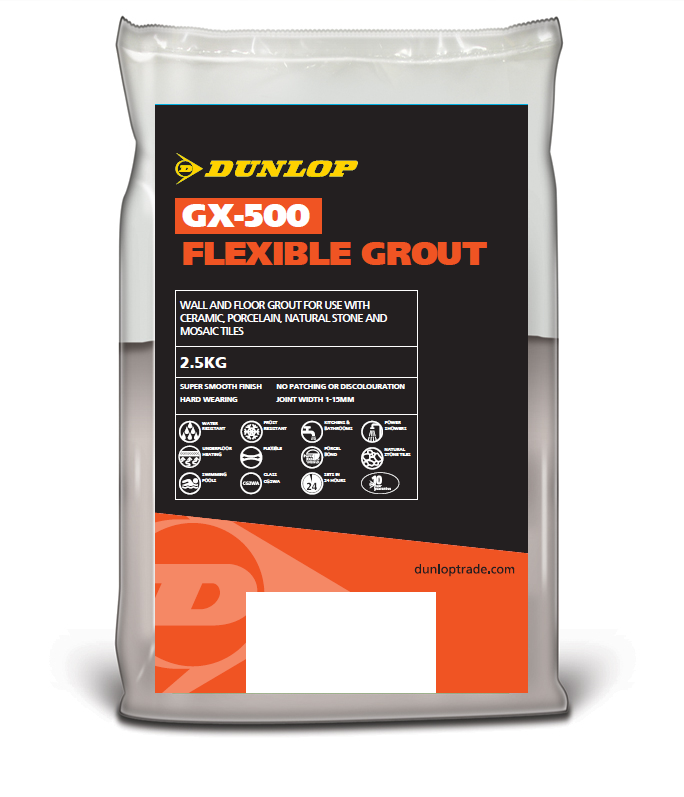 DUNLOP GX-500 FLEXIBLE GROUT GRAPHITE GREY 2.5KG [DUN25949]