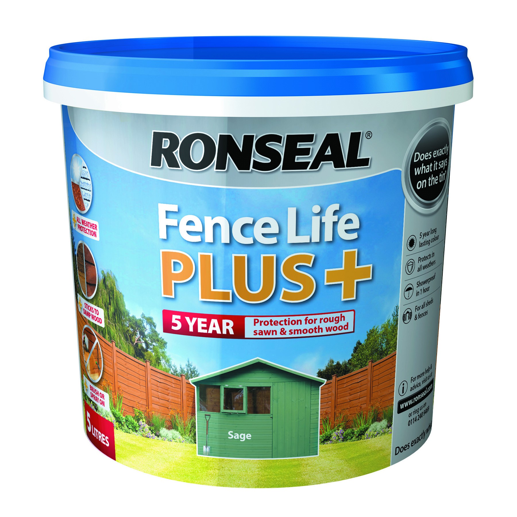 Ronseal 5 Year Fence Life Plus 5L Medium Oak [RON37622]