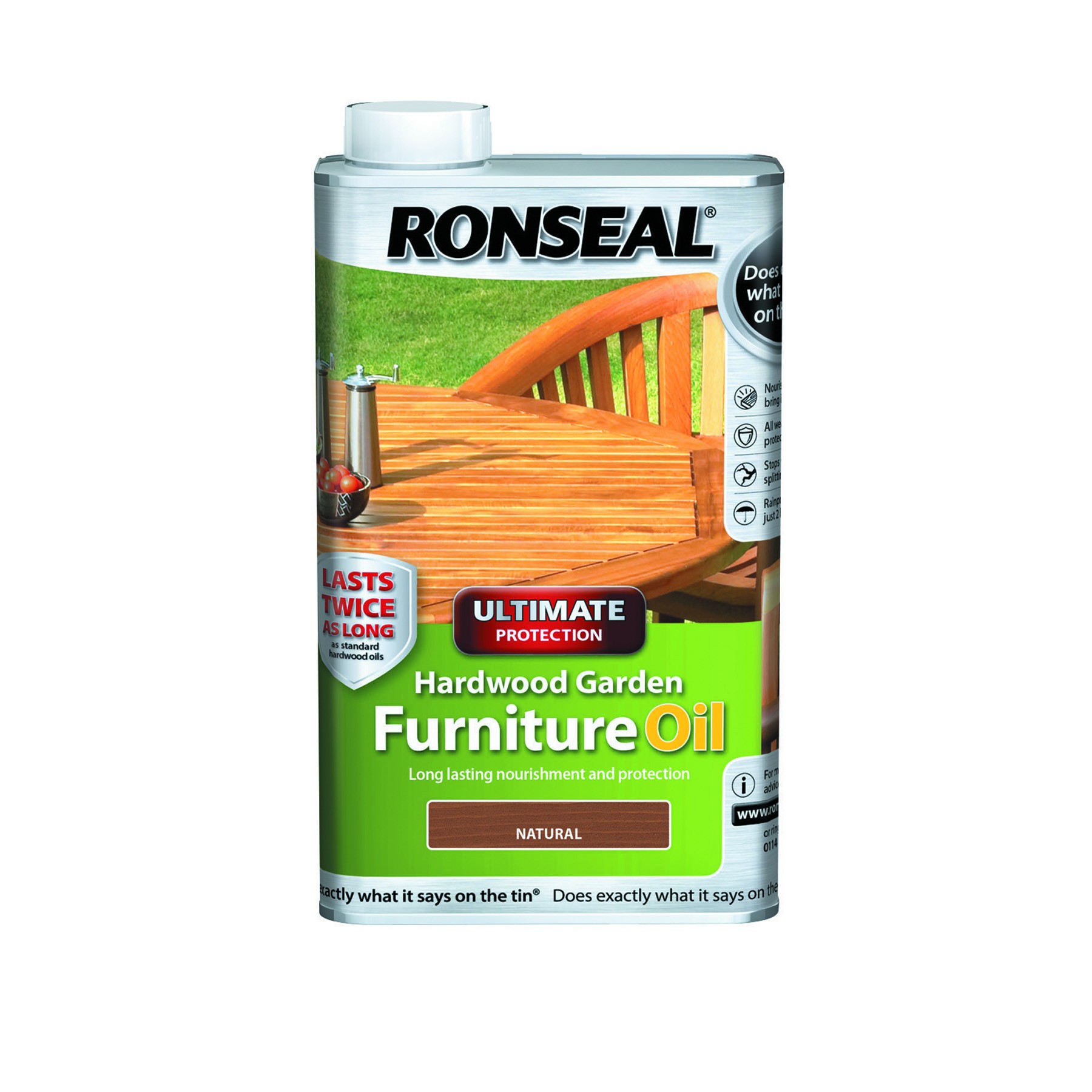 Ronseal Ultimate Hardwood Furniture Oil 500ml Natural [RON37355]