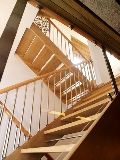 Pear Stairs - Little Chalfont Oak Metal and Glass Staircase (90)