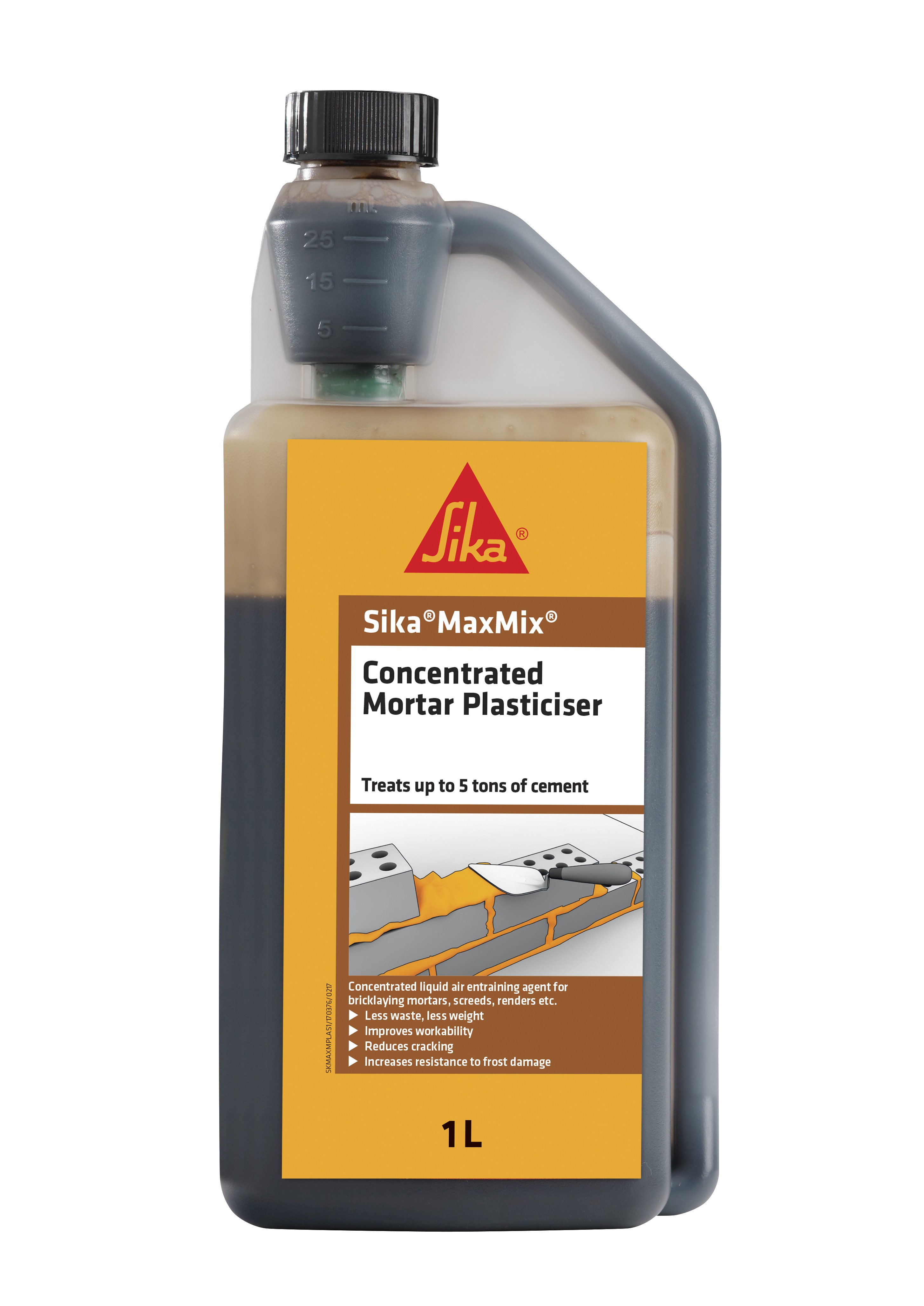 SikaEverbuild MaxMix Plasticiser 1L Brown [SIKA170376]