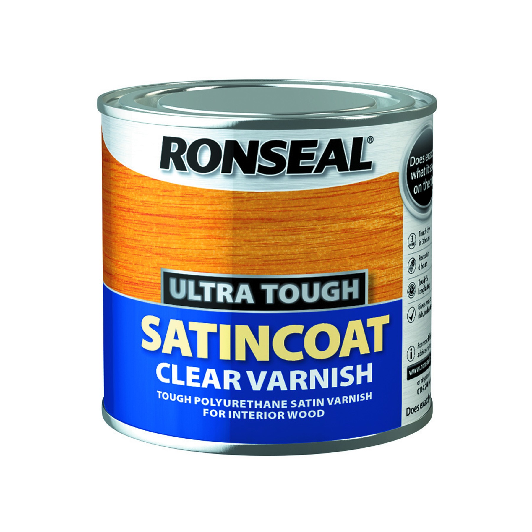 Ronseal Ultra Tough Satincoat Clear Varnish 250ml [RONS9009]