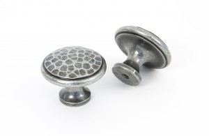 ANVIL - Pewter Beaten Cupboard Knob - Large  Anvil33625