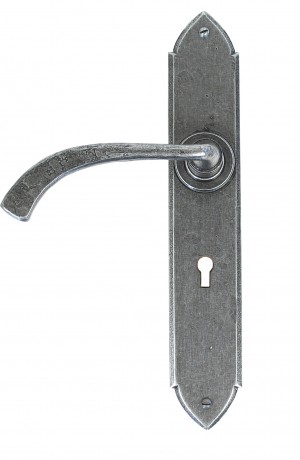 ANVIL - Pewter Gothic Curved Sprung Lever Lock Set  Anvil33634