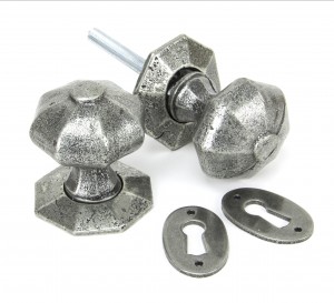 ANVIL - Pewter Patina Octagonal Mortice/Rim Knob Set  Anvil33643