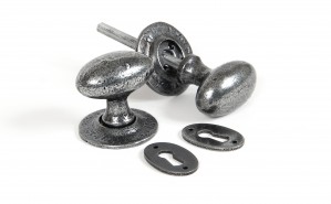 ANVIL - Pewter Oval Mortice/Rim Knob Set  Anvil33644