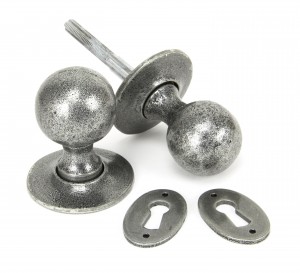 ANVIL - Pewter Round Mortice/Rim Knob Set  Anvil33778