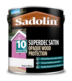 Sadolin Superdec Satin Opaque Wood Protection Super White 2.5L [MPPSSD2]  5028826
