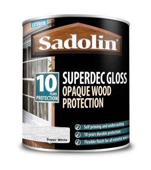 Sadolin Superdec Gloss Super White 1L [MPPSD1A]  5028850