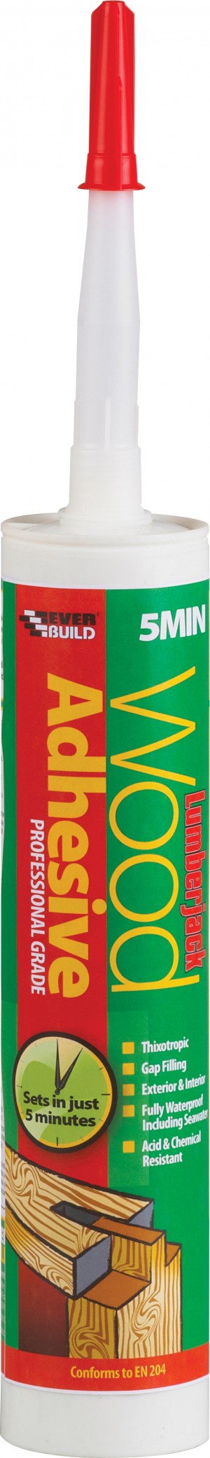 SikaEverbuild Lumberjack 5 Min PU Wood Glue 310ml Clear [EVB5MINPU3]