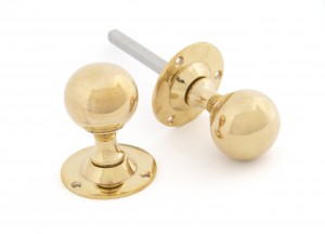 ANVIL - Polished Brass Ball Mortice Knob Set  Anvil83630