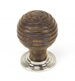 ANVIL - Rosewood & Polished Nickel Beehive Cabinet Knob - Small  Anvil83873