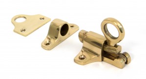 ANVIL - Polished Brass Fanlight Catch & Two Keeps  Anvil90267