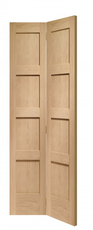 XL JOINERY DOORS -  OBFSHA27  Internal Oak Shaker Bi-Fold  OBFSHA27