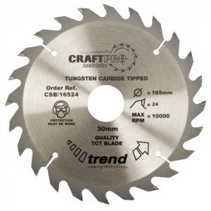 Trend CSB/25030  Craft saw blade 250mm x 30 teeth x 30mm   TRCSB25030