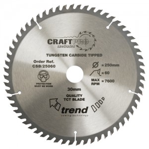 Trend CSB/21560  Craft saw blade 215mm x 60 teeth x 30mm   TRCSB21560