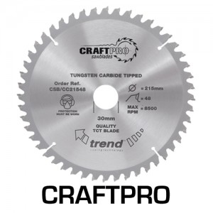 Trend CSB/CC21560  Craft saw blade crosscut 215mm x 60 teeth x 30mm   TRCSBCC21560