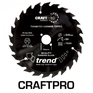 Trend CSB/TC25060  Craft saw blade 250mm x 60 teeth x 30mm (non stick)  TRCSBTC25060