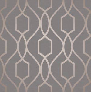 Apex Trellis Sidewall Wallpaper - Copper Charcoal  FD41998