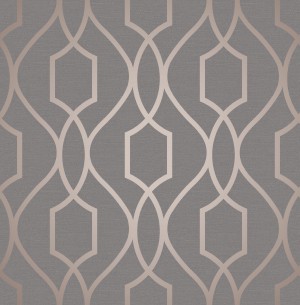 Apex Trellis Sidewall Wallpaper - Copper Charcoal  FD41998